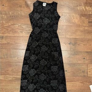 American Vintage Jalante Black and Gray Floral Maxi Dress